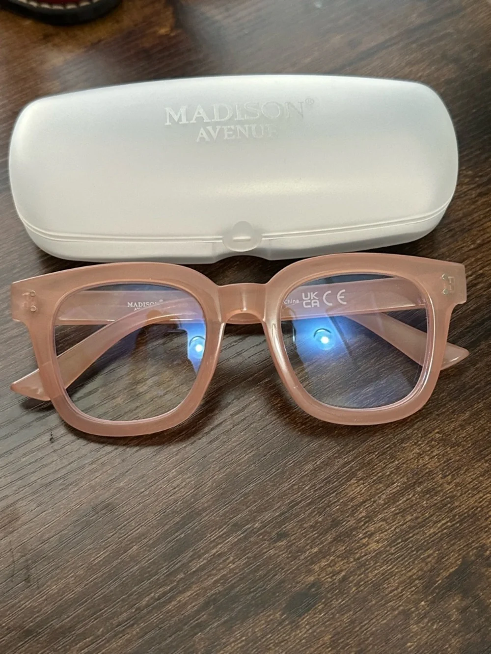 Matte Pink Oversized Square blue light glasses